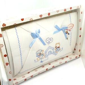 Bruco Bruco Stitch Teddy Bear Cotton Cradle Sheet